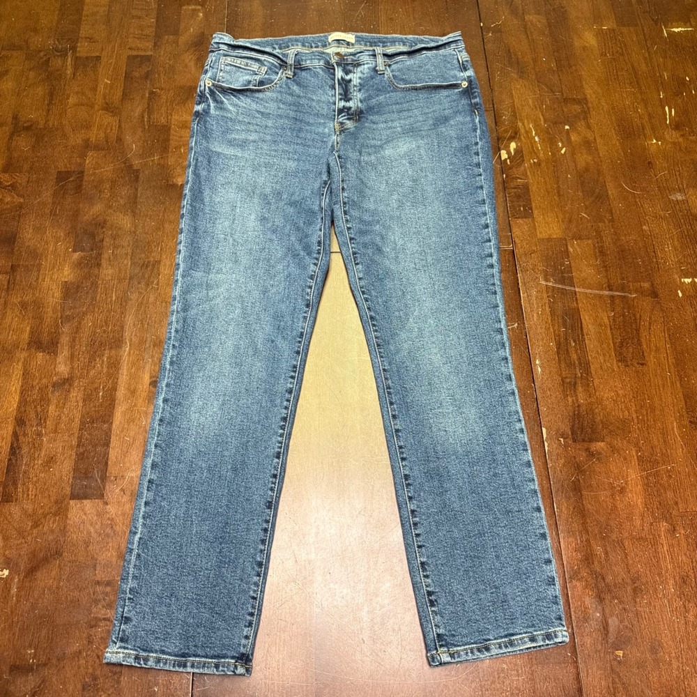 Oliver Logan Straight Leg Jeans Women 34x31 Blue Stretch Recycled Cotton Denim